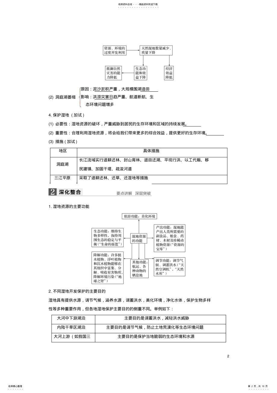 2022年高考地理总复习第章区域可持续发展第讲湿地资源的开发与保护 .pdf_第2页