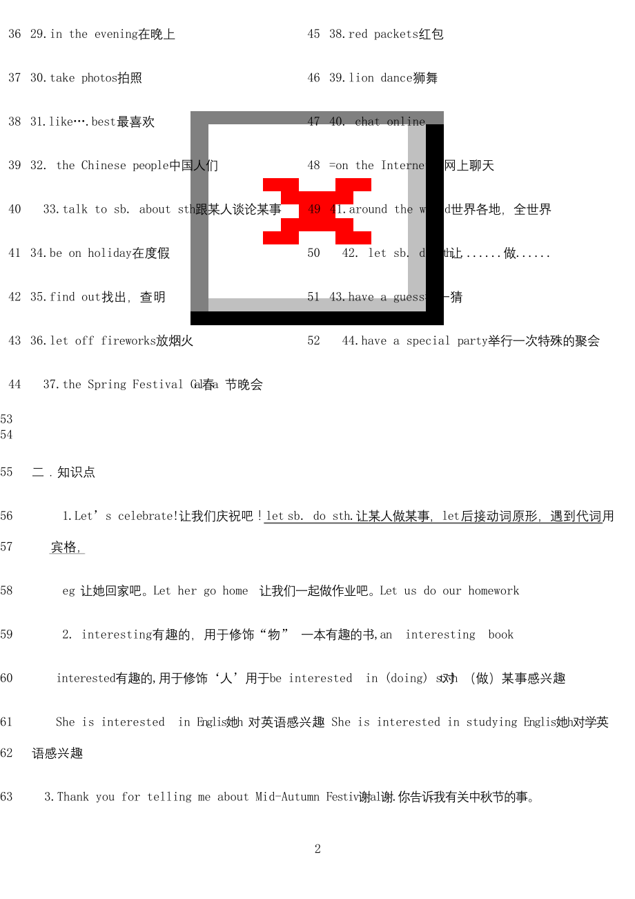 最新译林版英语七年级上册第五单元知识点.docx_第2页