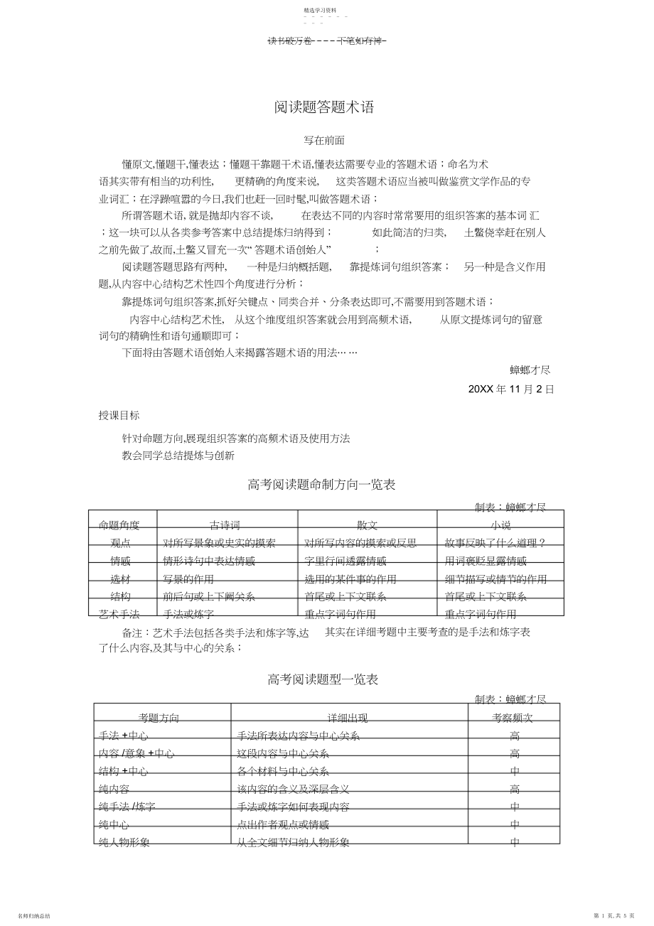 2022年高考语文阅读题答题术语.docx_第1页