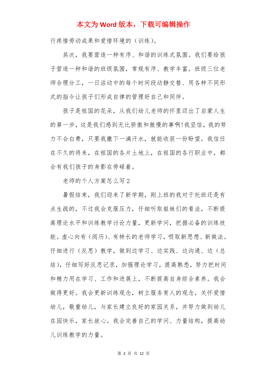 老师的个人计划怎么写.docx_第2页