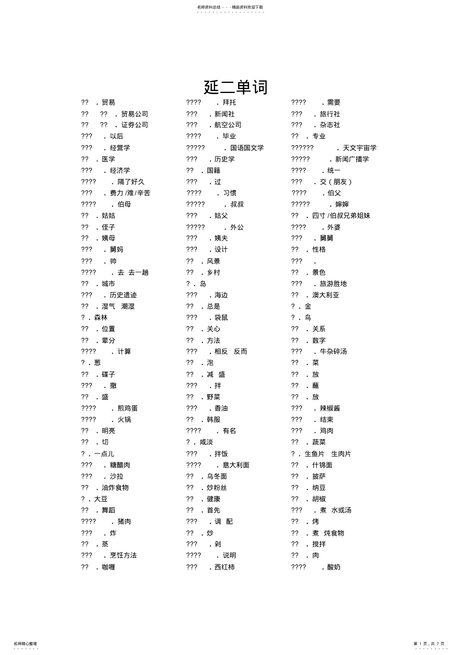 2022年延世大学韩国语第二册单词汇总 .pdf_第1页