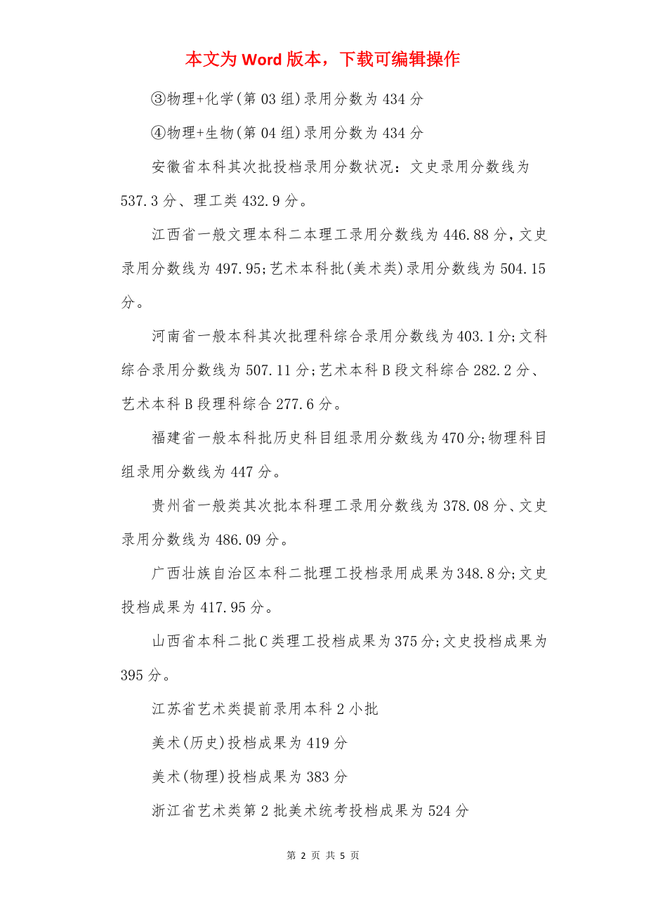 2022湖北工业大学工程技术学院各省录取分数线出炉.docx_第2页