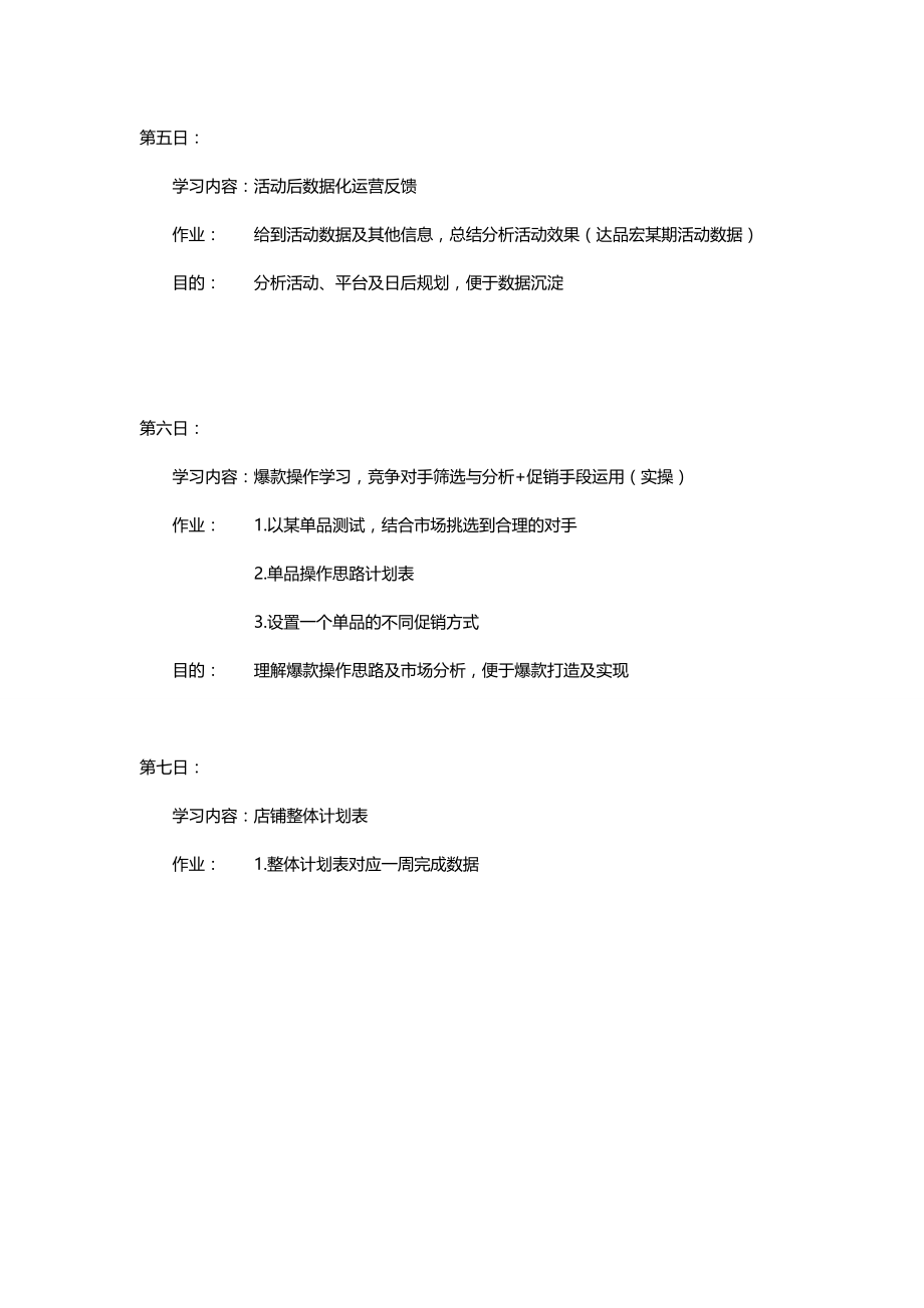 电商实操运营经验培训计划 团队运营主管培训计划.doc_第2页