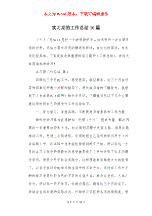 实习期的工作总结10篇.docx