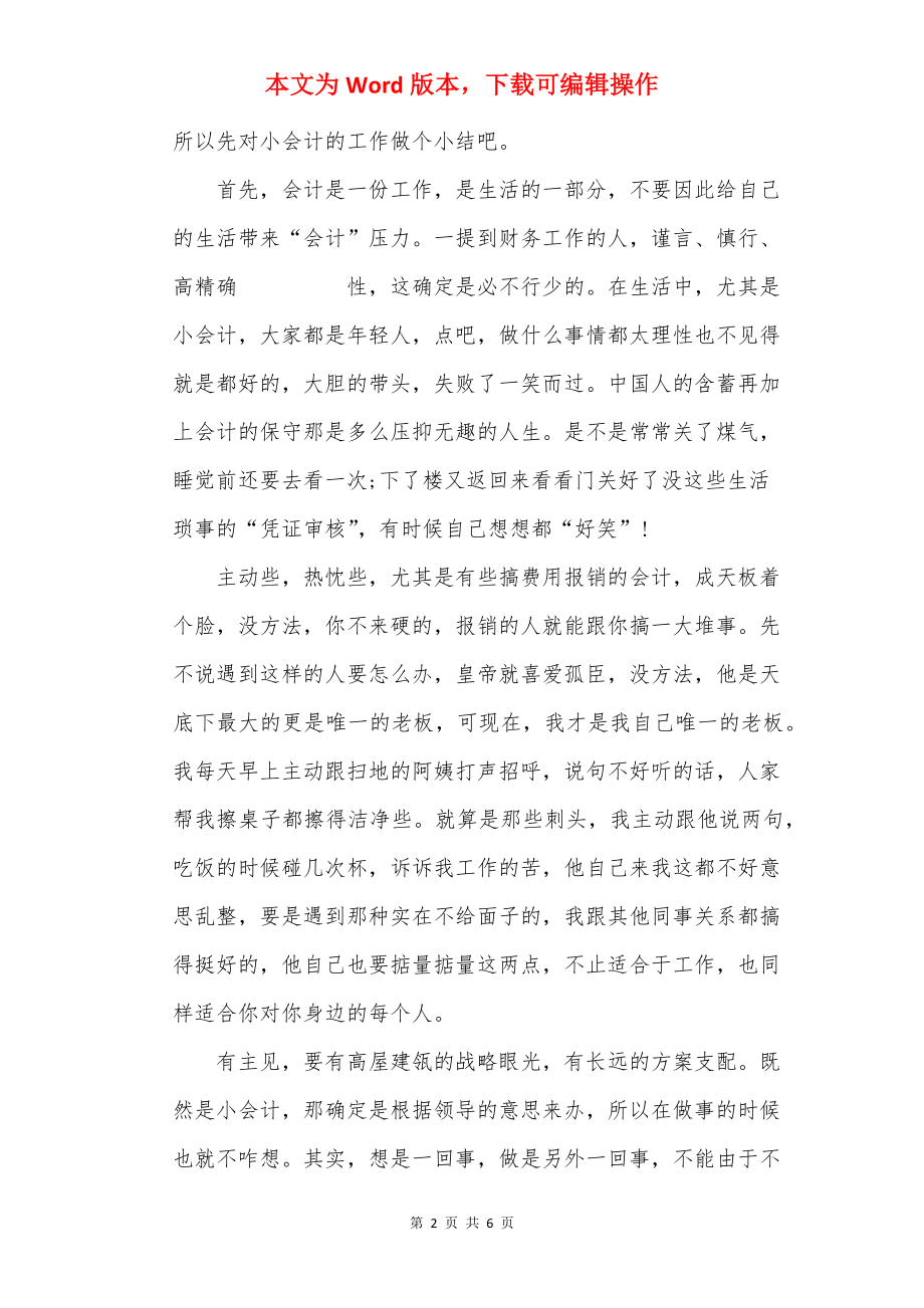 公司会计试用期工作总结模板十篇_会计试用期个人总结.docx_第2页