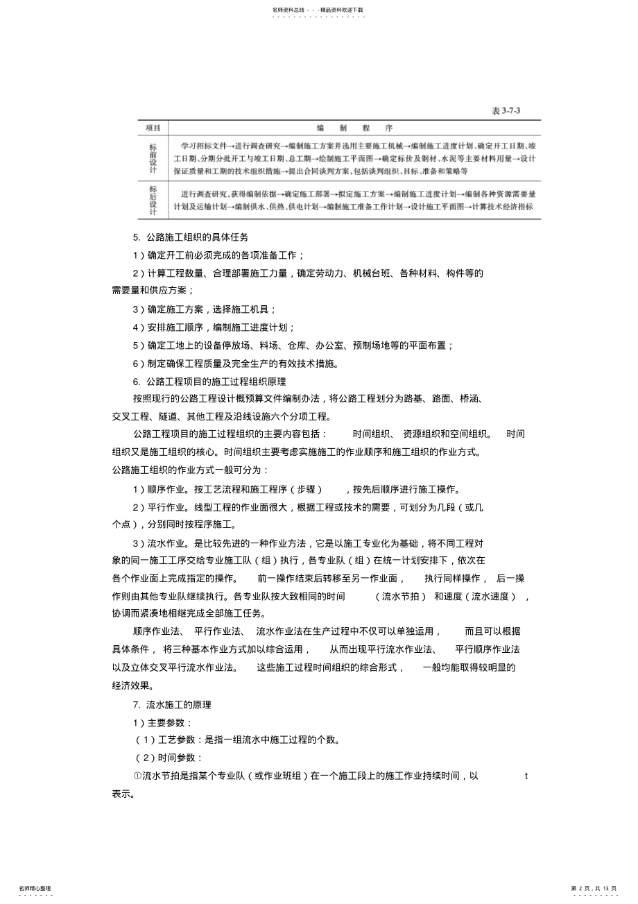 2022年高速公路工程施工组织知识点培训 .pdf_第2页