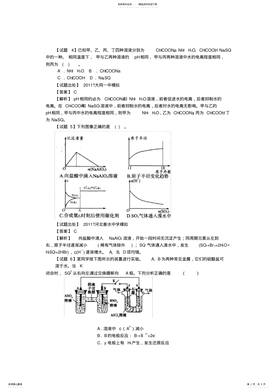 2022年高考化学备考之百所名校组合卷系列专题 .pdf_第2页