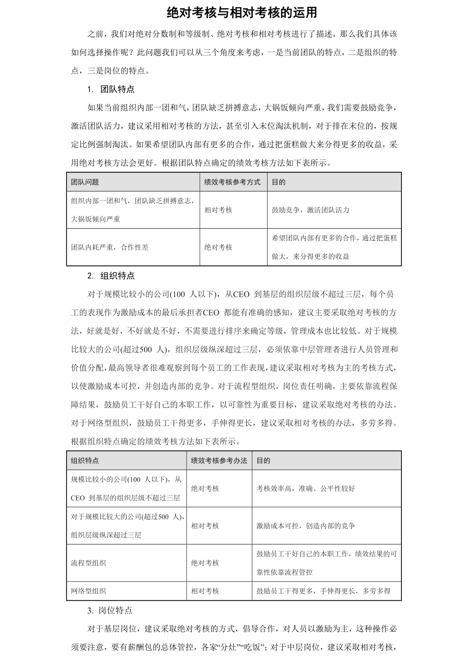 绩效考核方案流程及考评全解析绩效考评工具相对评价法绝对考核与相对考核的运用.doc_第1页