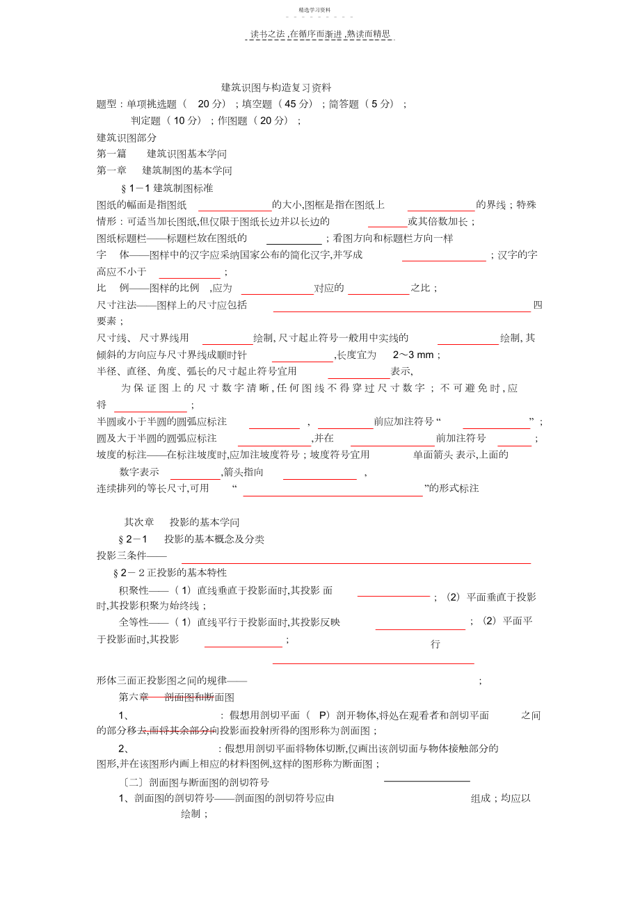 2022年建筑识图与构造复习资料.docx_第1页