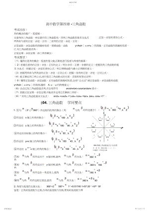 2022年高考数学三角函数知识点总结.docx