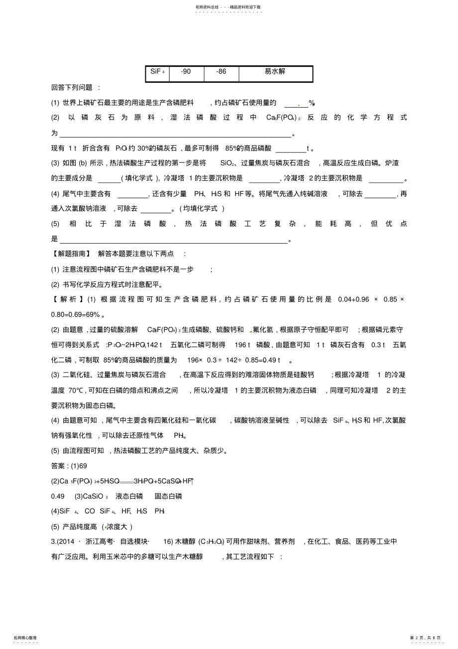 2022年高考化学分类汇编考点化学与技术 .pdf_第2页