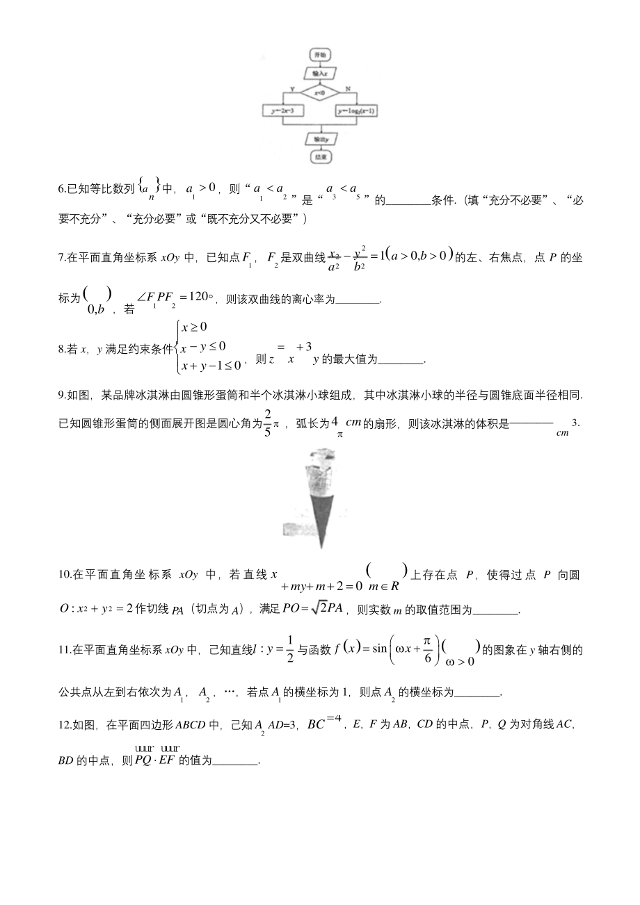 江苏省苏州市2020届高三上学期期末考试数学试题含答案.docx_第2页