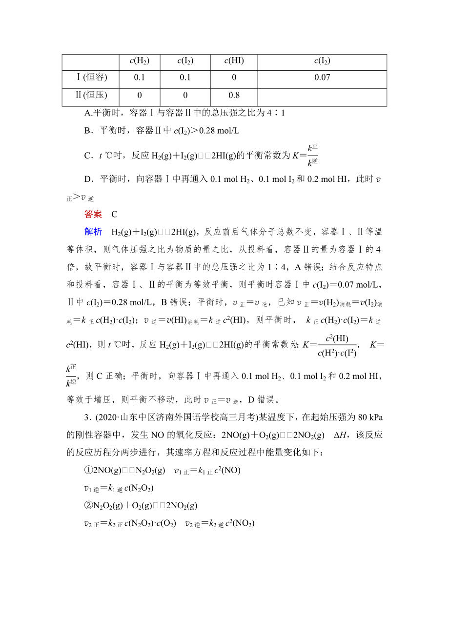 热点强化练14-速率常数与化学平衡常数综合分析公开课.doc_第2页