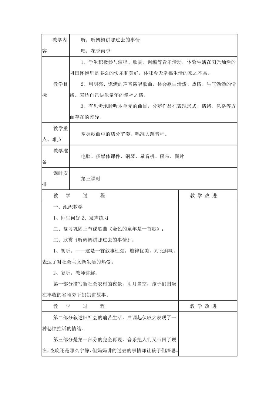 苏教小学音乐六下《5花季雨季》word教案-(1).doc_第1页