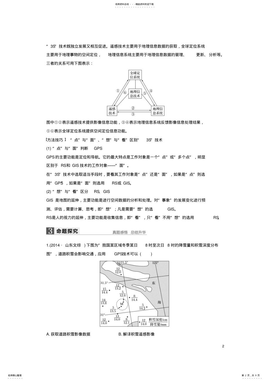 2022年高考地理总复习地理信息技术应用第讲全球定位系统及其应用 .pdf_第2页