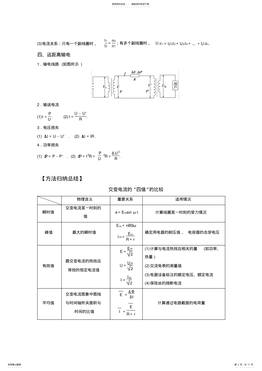 2022年高考一轮复习《交流电源》真题、模拟题、知识点总结分项汇编 .pdf_第2页