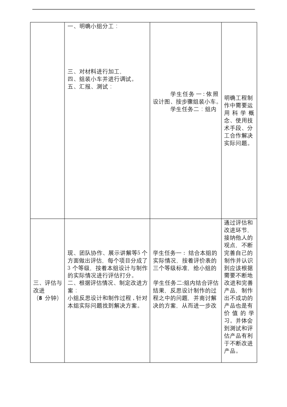 最新教科版小学科学四年级上册《设计制作小车(二)》教案.docx_第2页