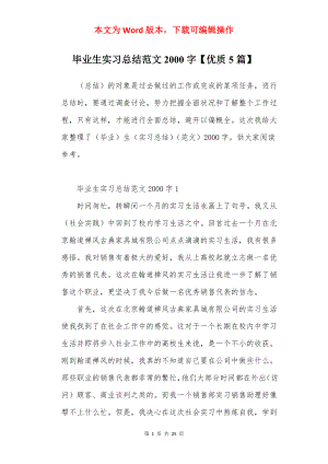 毕业生实习总结范文2000字【优质5篇】.docx