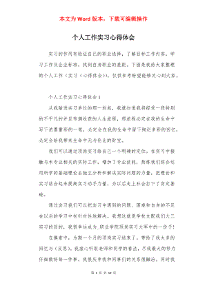 个人工作实习心得体会.docx