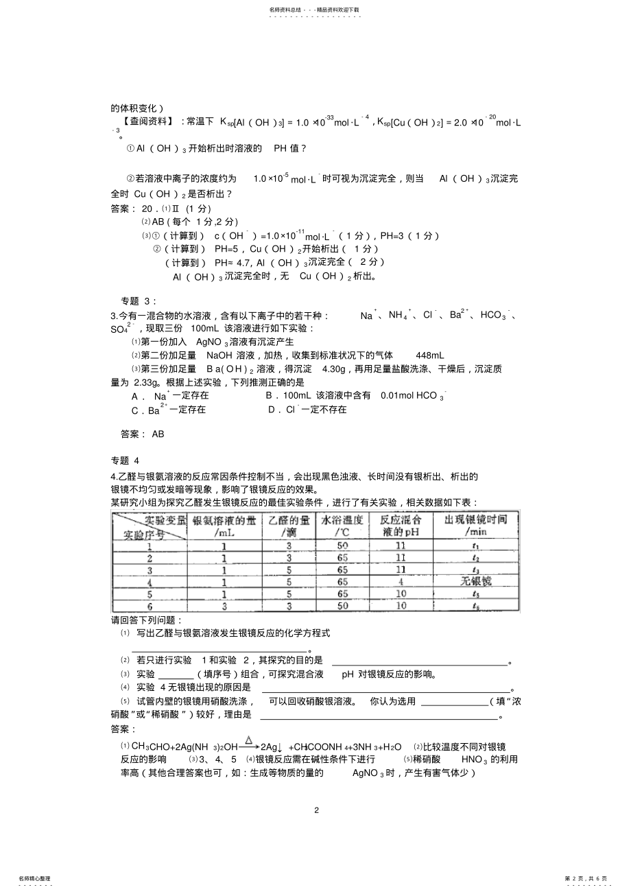 2022年高考化学专题复习：实验化学例题 .pdf_第2页