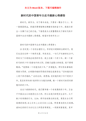 新时代的中国青年白皮书最新心得感悟.docx