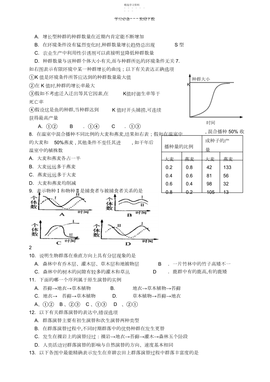 2022年高二生物种群和生物群落练习题.docx_第2页