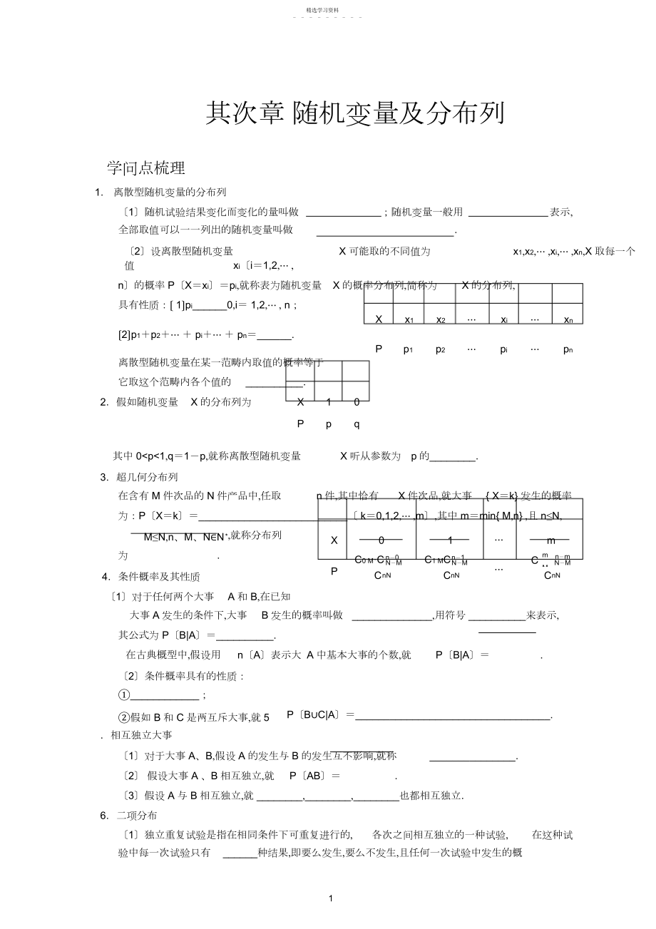 2022年高二数学分布列复习.docx_第1页