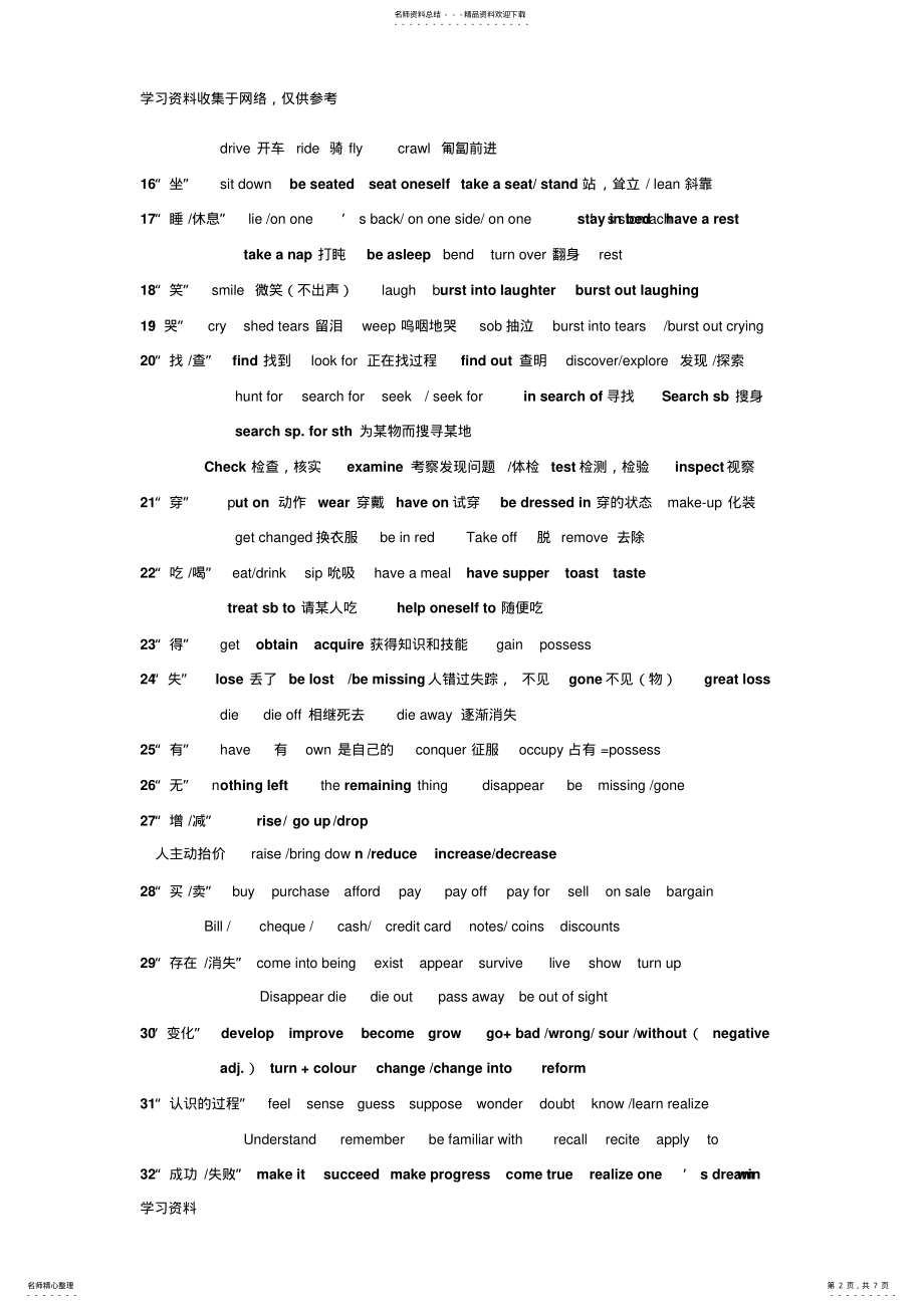 2022年高考完形填空高频词汇 2.pdf_第2页