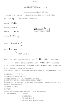 2022年高考物理知识归纳最新.docx