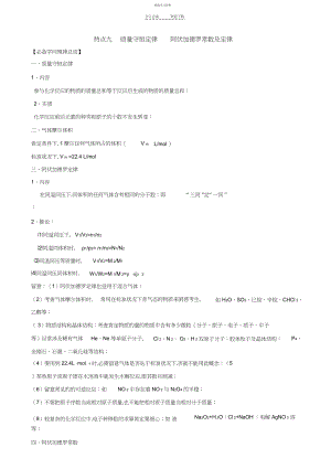 2022年高考化学热点专题质量守恒定律阿伏伽德罗常数.docx