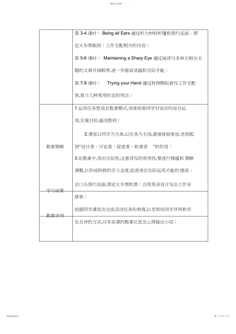 2022年高职单元教学设计专业技术方案.docx_第2页