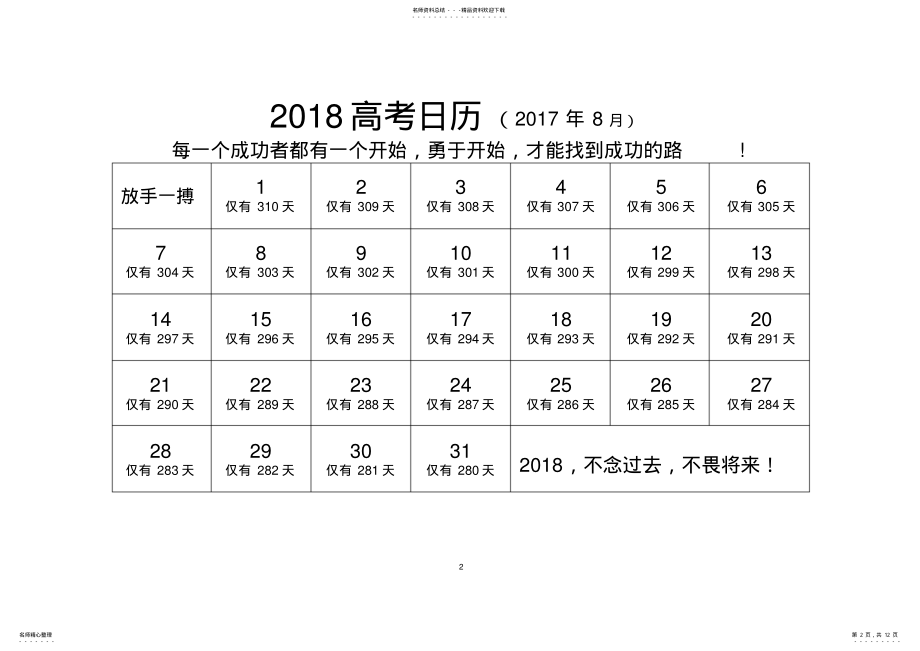 2022年高考倒计时日历.. .pdf_第2页