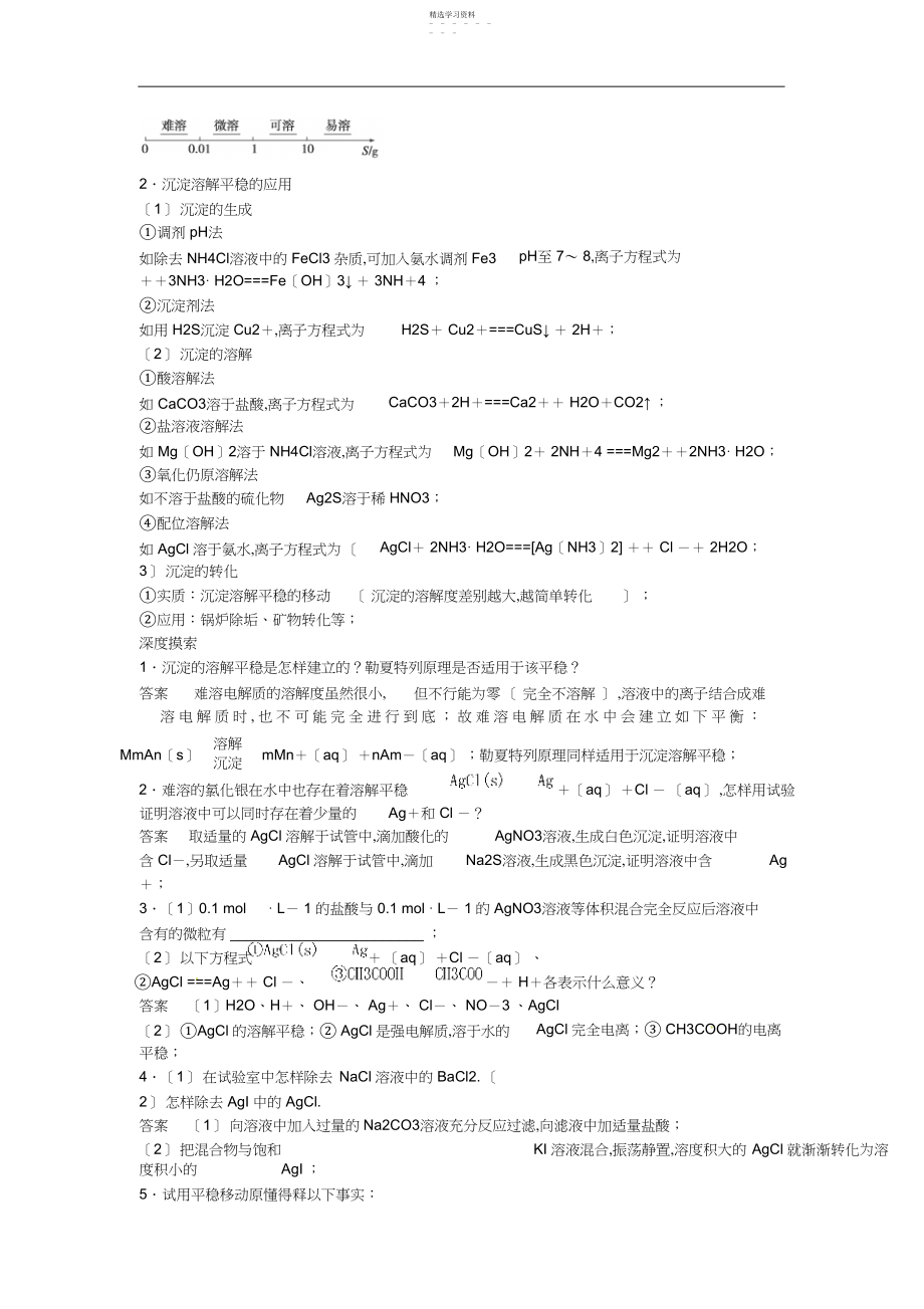 2022年高考化学难溶电解质的溶解平衡考点全归纳.docx_第2页