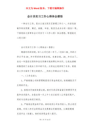 会计员实习工作心得体会感悟.docx