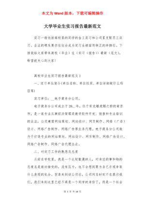 大学毕业生实习报告最新范文.docx