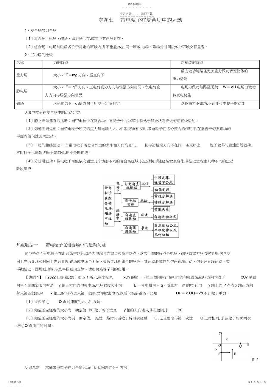 2022年高考物理专题复习带电粒子在复合场中的运动3.docx_第1页