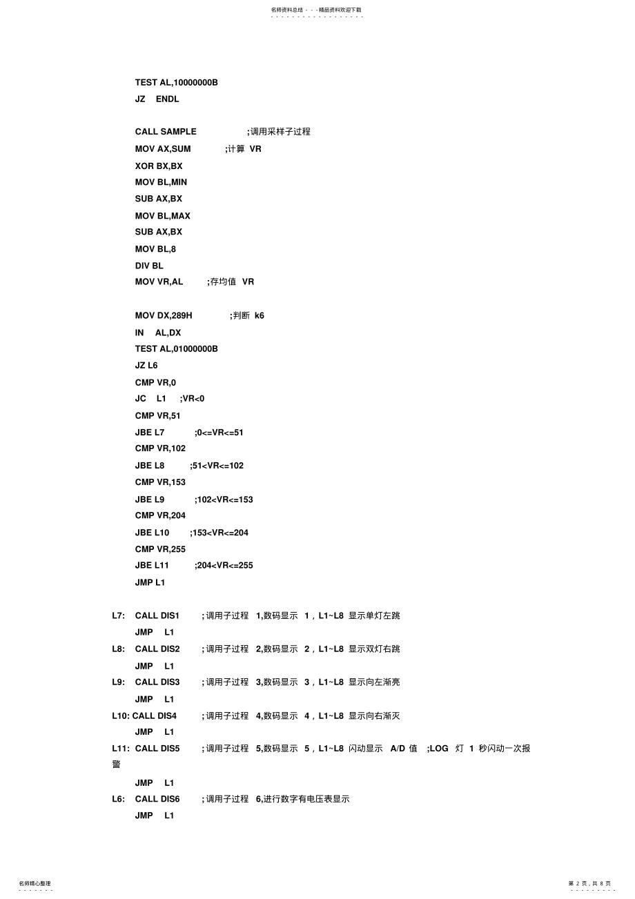 2022年微机原理与接口技术课设数据采集控制系统与数字电压表显 .pdf_第2页