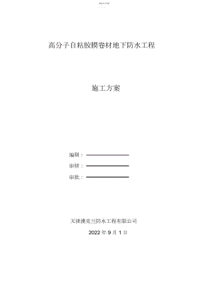 2022年高分子自粘胶膜防水卷材施工方案..docx