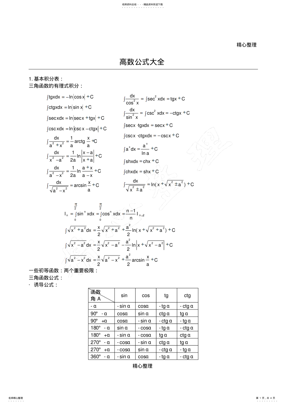 2022年高数公式大全 2.pdf_第1页