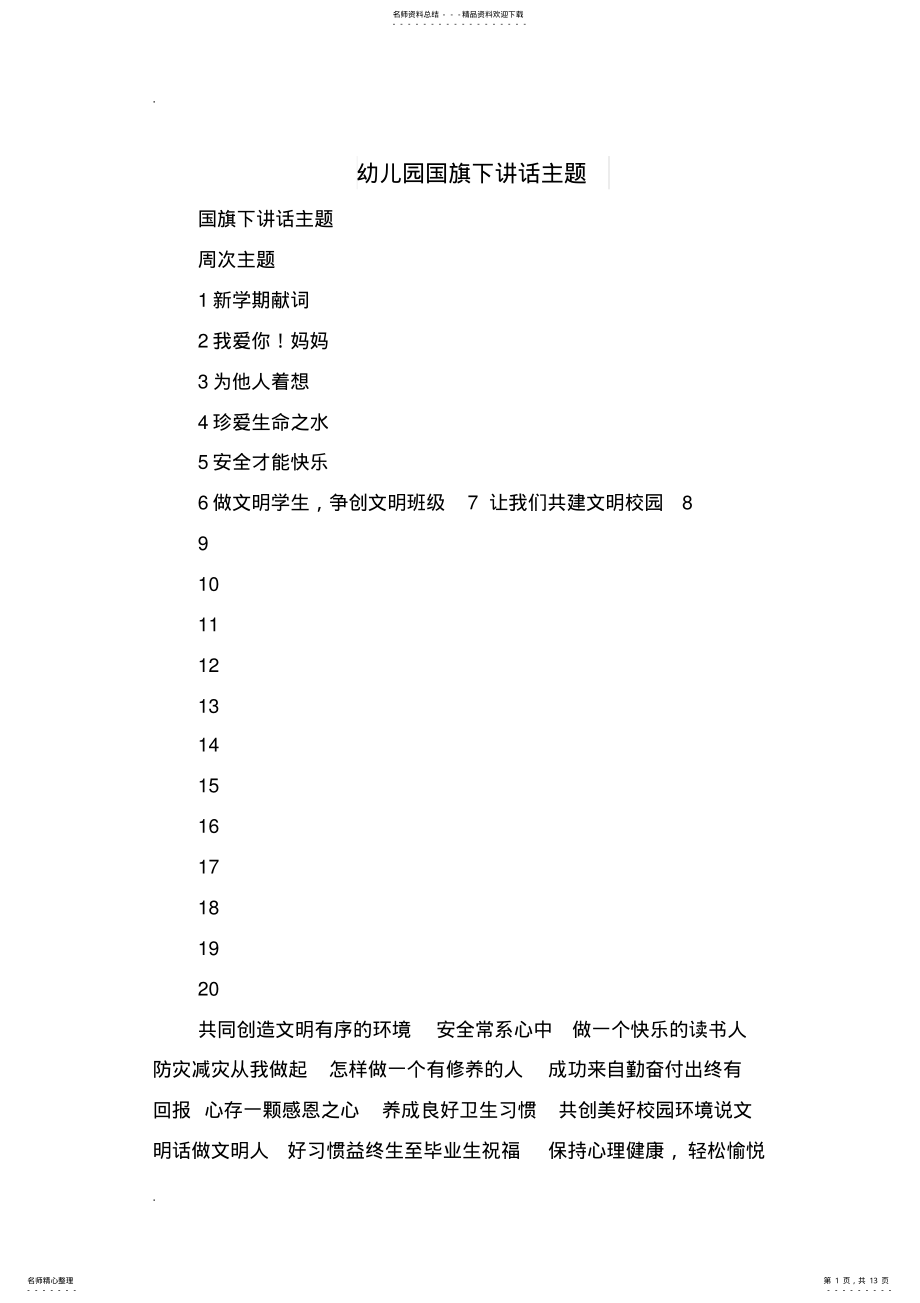 2022年幼儿园国旗下讲话主题 2.pdf_第1页