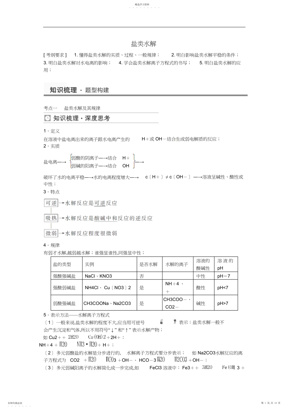 2022年高考化学盐类水解考点全归纳.docx_第1页