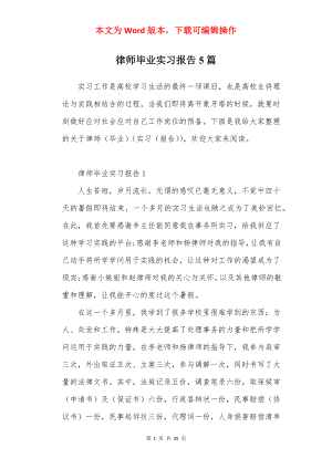 律师毕业实习报告5篇.docx