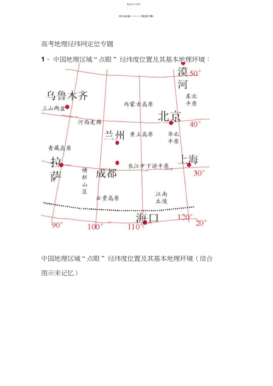 2022年高考地理经纬网定位专题及其他.docx_第1页