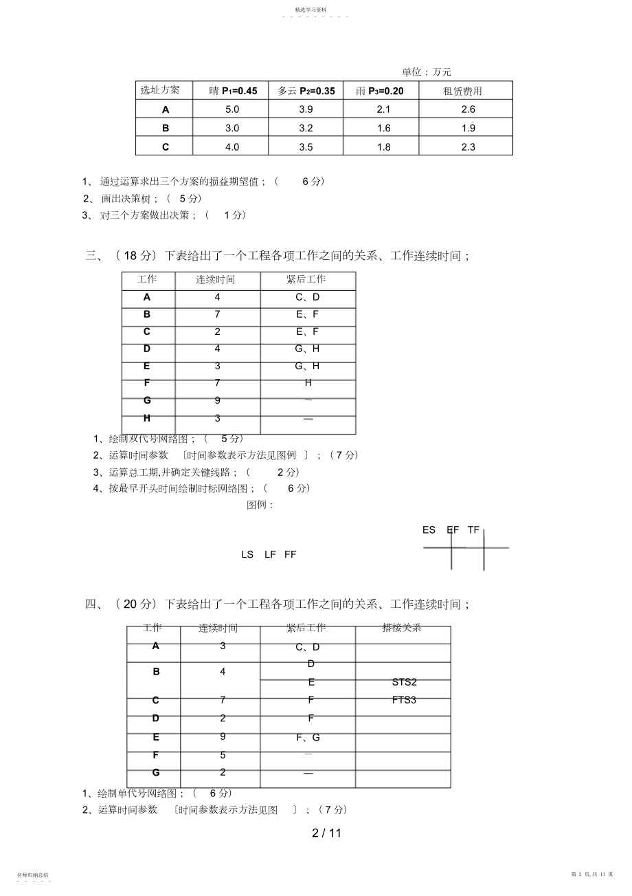 2022年高级项目管理师考试例题共页技能题及答案.docx_第2页