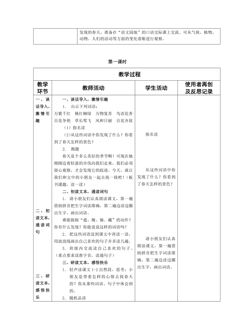 部编统编二下语文（教案1）找春天公开课课件教案.docx_第2页