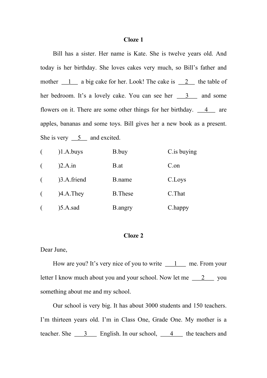 闽教版六下英语完形填空2公开课教案课件知识点梳理.doc_第1页