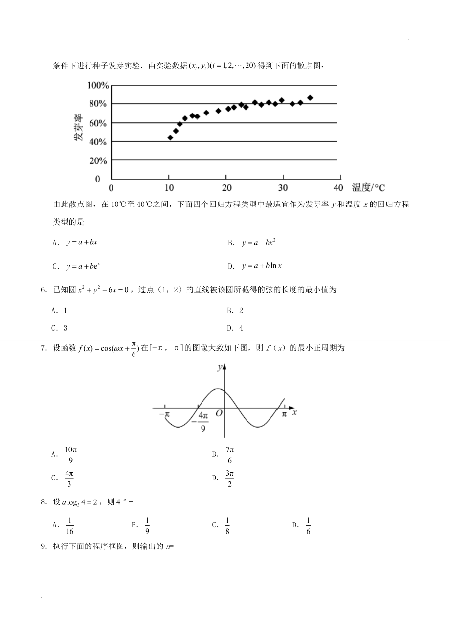 2020年湖北高考文科数学试题及答案.doc_第2页