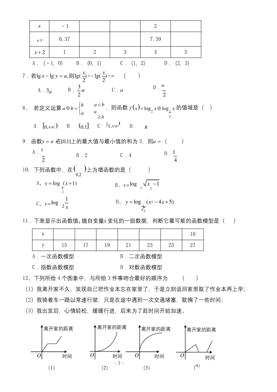 高一数学必修一试题.docx_第2页