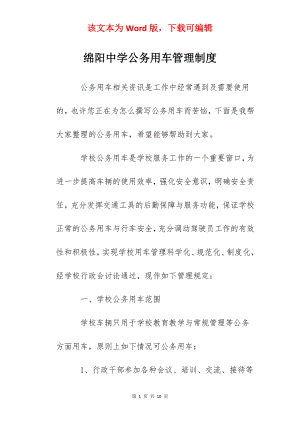 绵阳中学公务用车管理制度.docx