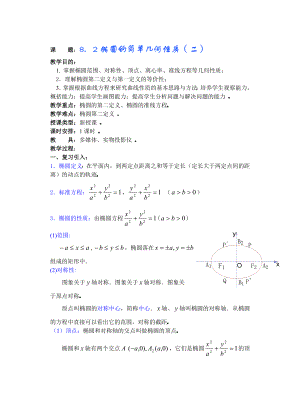 高中数学必修一高中数学第章圆锥曲线方程(第五课时)椭圆的简单几何性质公开课教案课件课时训练练习教案课.doc